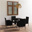 vidaXL Garden Dining Set in Black/Cream White