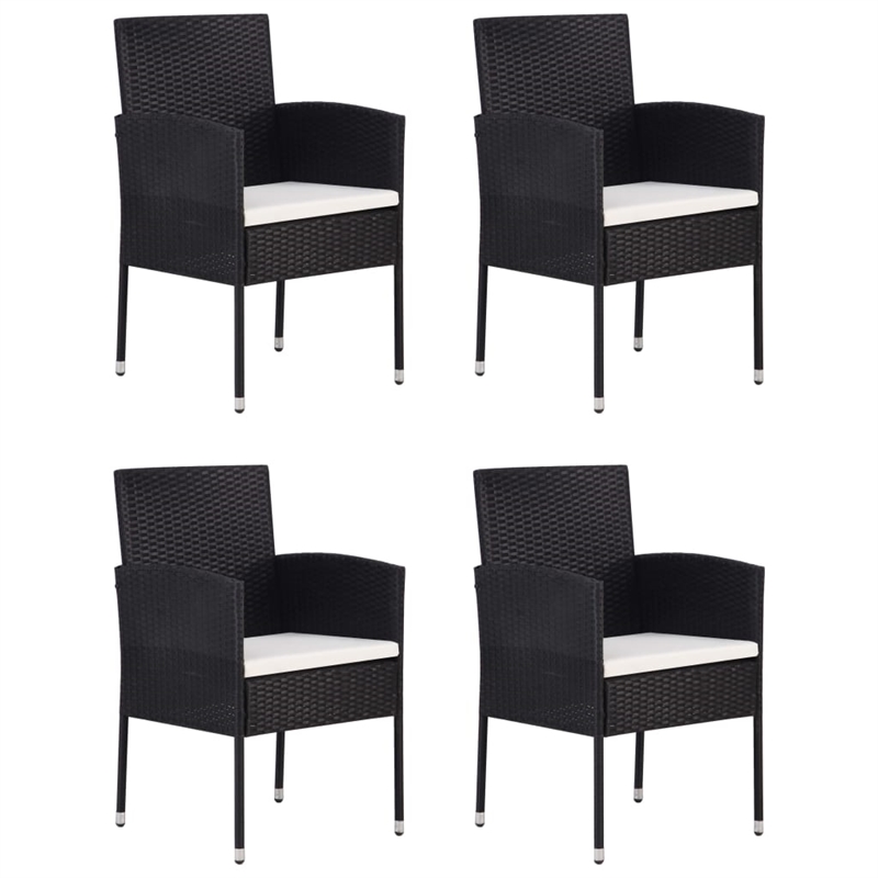 vidaXL Garden Dining Set in Black/Cream White