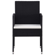 vidaXL Garden Dining Set in Black/Cream White
