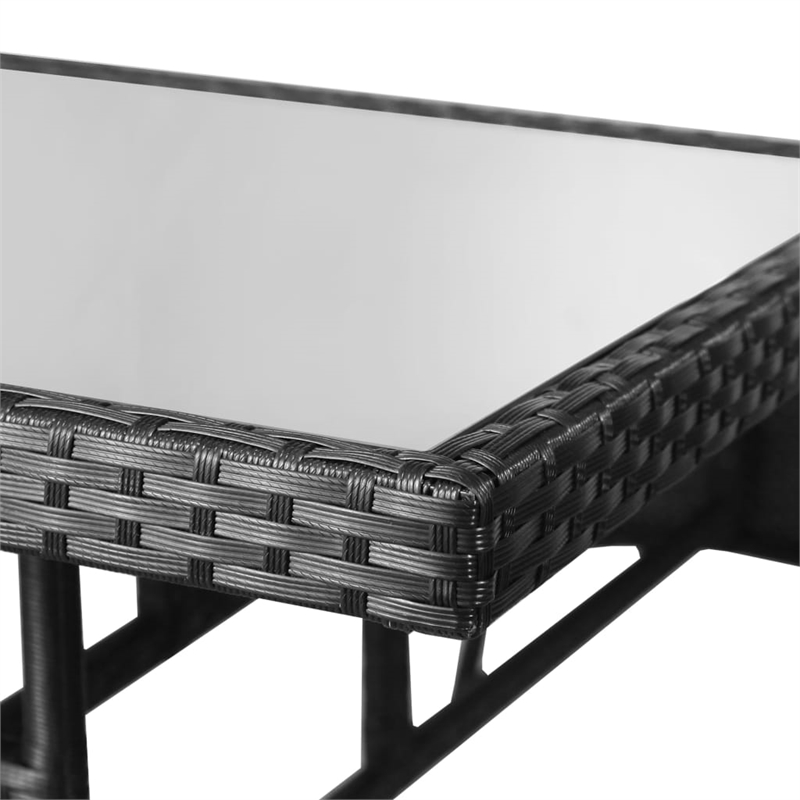 vidaXL Garden Dining Set in Black/Cream White