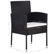 vidaXL Garden Dining Set in Black/Cream White