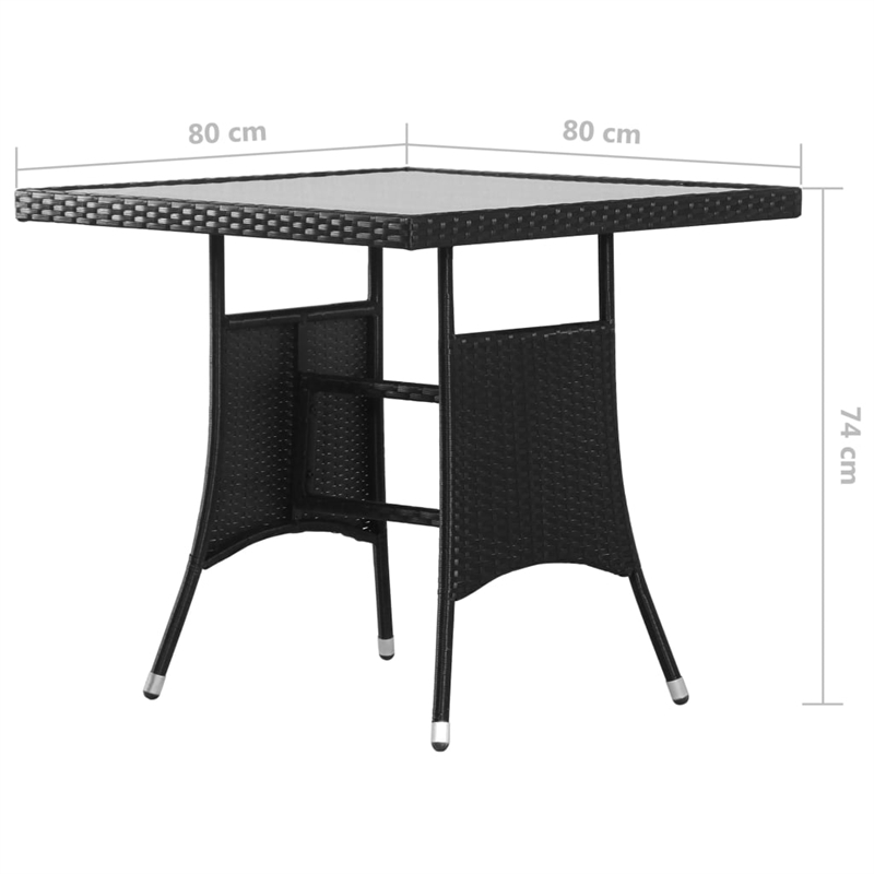 vidaXL Garden Dining Set in Black/Cream White
