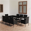 vidaXL Garden Dining Set in Black/Cream White
