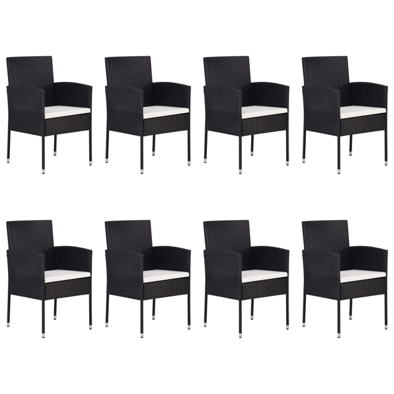 vidaXL Garden Dining Set in Black/Cream White