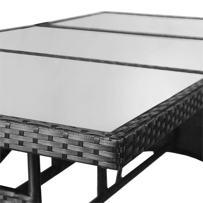 vidaXL Garden Dining Set in Black/Cream White