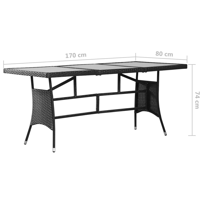 vidaXL Garden Dining Set in Black/Cream White