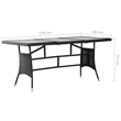 vidaXL Garden Dining Set in Black/Cream White