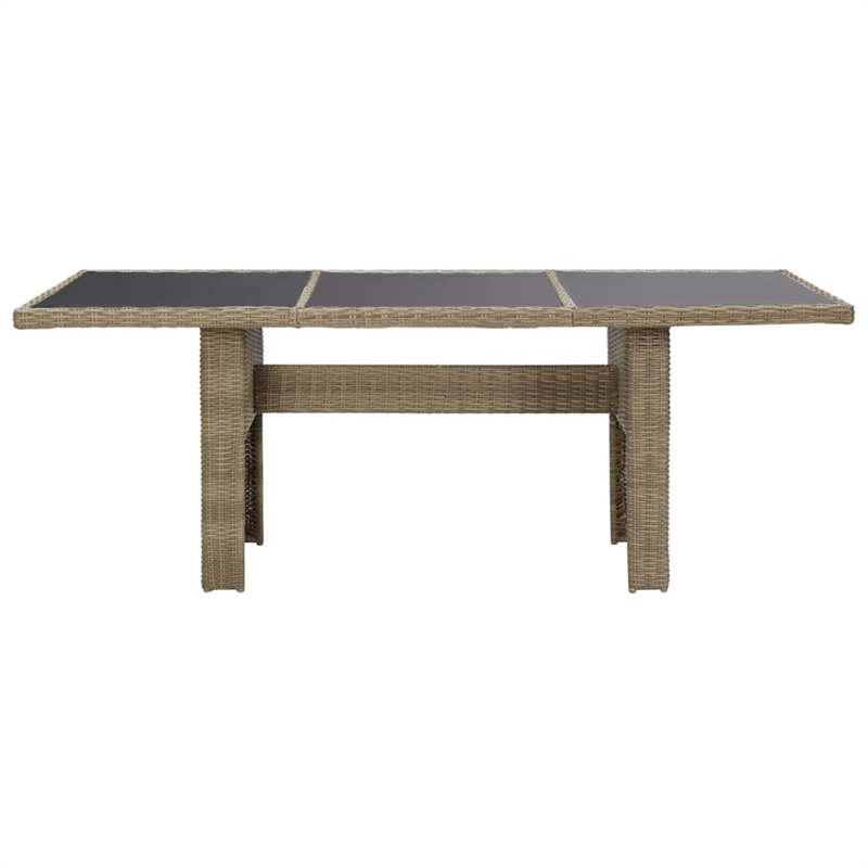vidaXL Dining Set in Brown and Dark Gray PE Rattan/Glass/Powder-Coated Steel