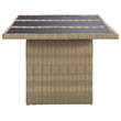 vidaXL Dining Set in Brown and Dark Gray PE Rattan/Glass/Powder-Coated Steel