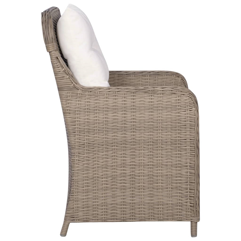 vidaXL Dining Set in Brown and Cream White