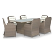 vidaXL Dining Set in Brown and Cream White