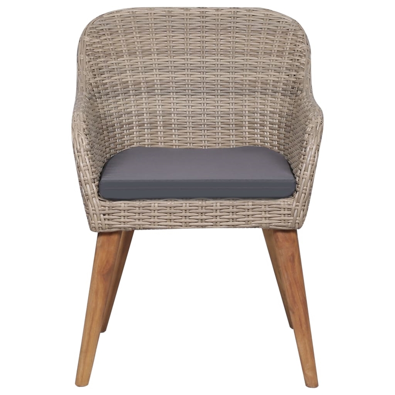 vidaXL Dining Set in Brown and Dark Gray