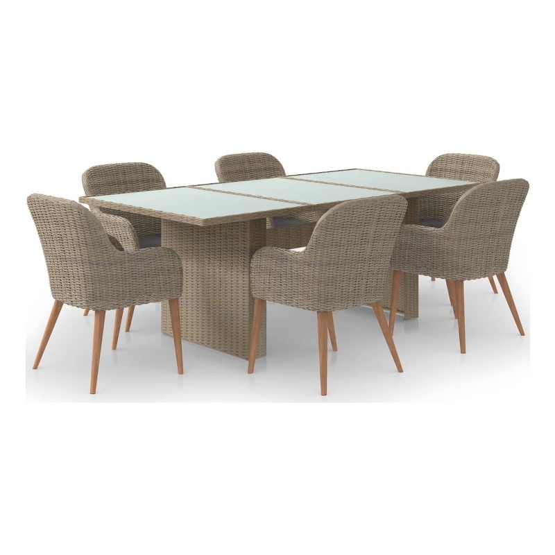 vidaXL Dining Set in Brown and Dark Gray