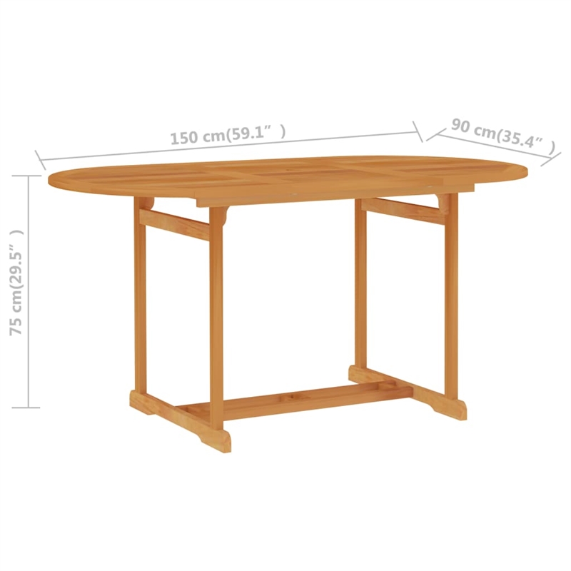 vidaXL Garden Dining Set Warm Teak Solid Teak Wood Large