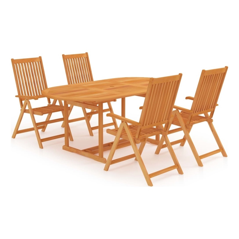 vidaXL Garden Dining Set Warm Teak Solid Teak Wood Large