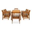 vidaXL Garden Dining Set Light in Brown Solid Acacia Wood Large