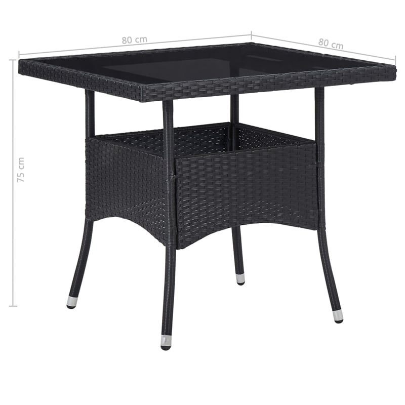 vidaXL Poly Rattan 5 Piec Dining Set in Blacke Set w/ Removable Covers