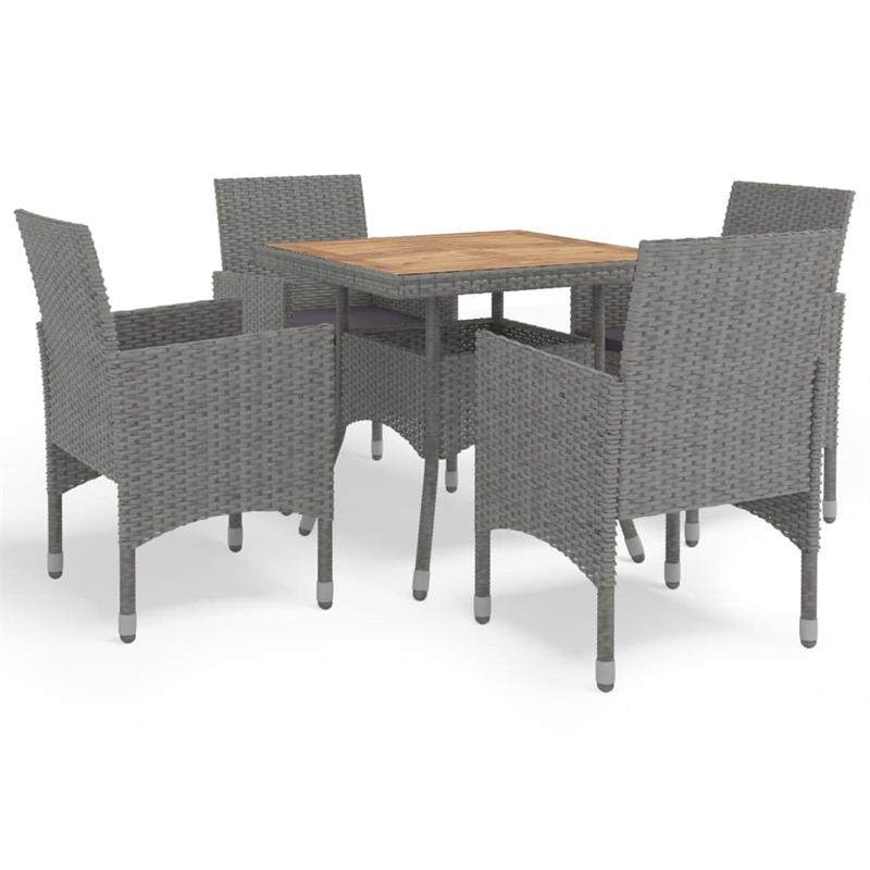 vidaXL 5 Piece Dining Set in Gray and Brown