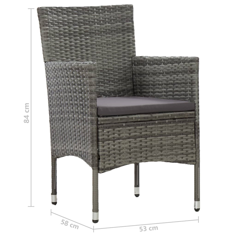 vidaXL 5 Piece Dining Set in Gray and Brown