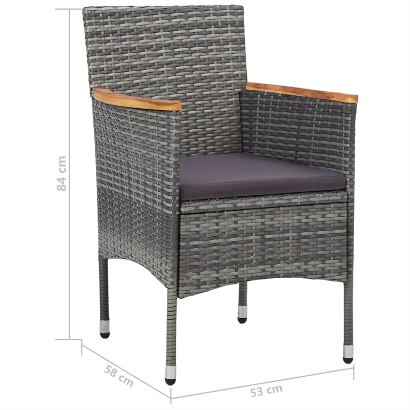 vidaXL 5 Piece Dining Set in Gray/Black/Brown
