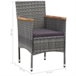 vidaXL 5 Piece Dining Set in Gray/Black/Brown