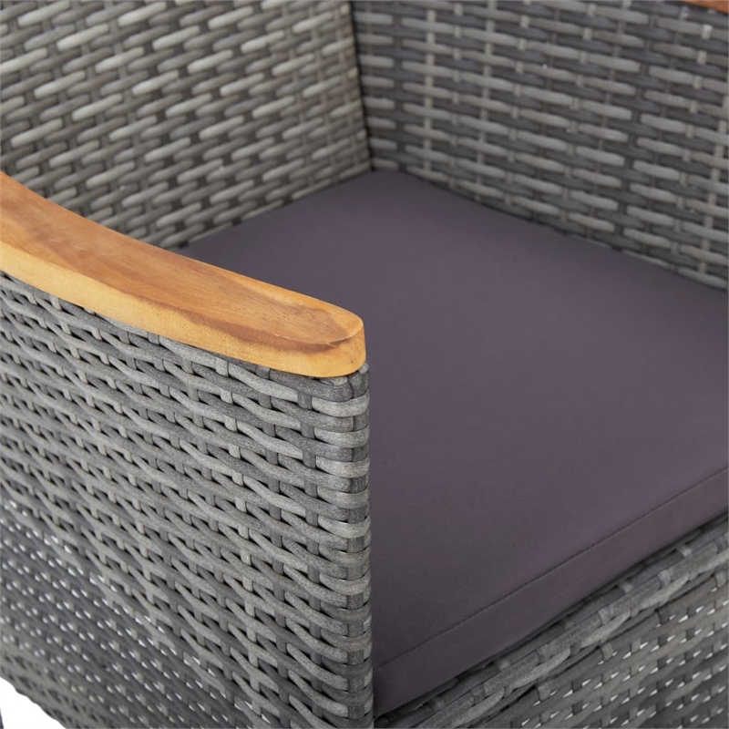 vidaXL 5 Piece Dining Set in Gray/Black/Brown