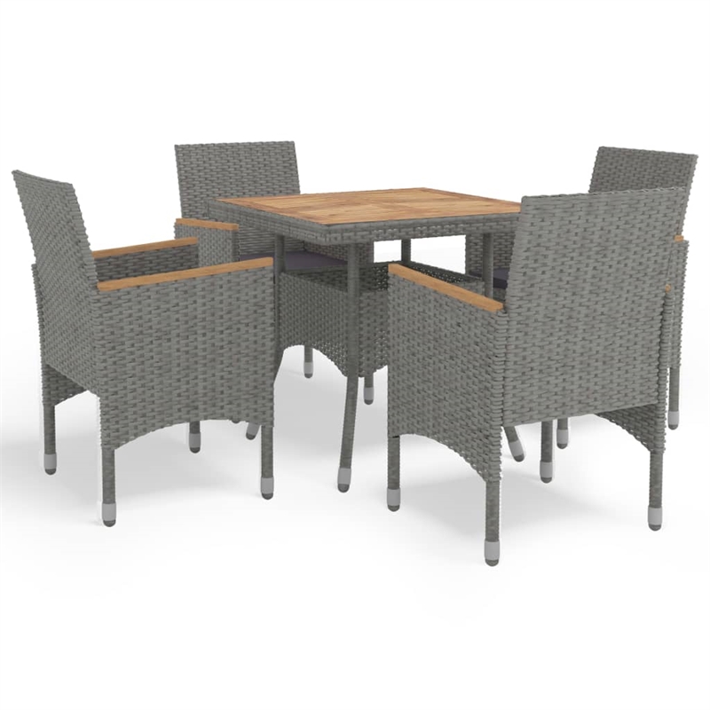 vidaXL 5 Piece Dining Set in Gray and Brown