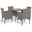 vidaXL 5 Piece Dining Set in Gray and Brown