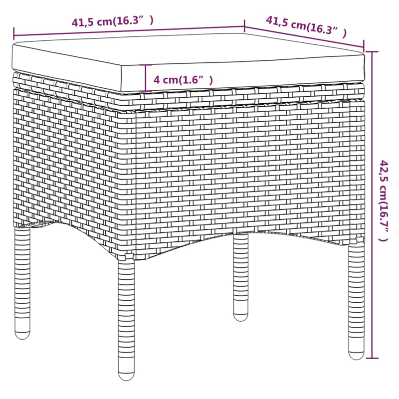 vidaXL Garden Dining Set in Black/Cream White
