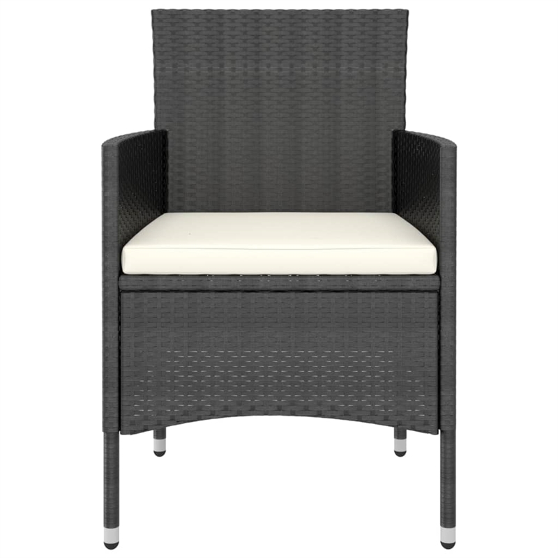 vidaXL Garden Dining Set in Black/Cream White