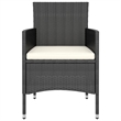 vidaXL Garden Dining Set in Black/Cream White