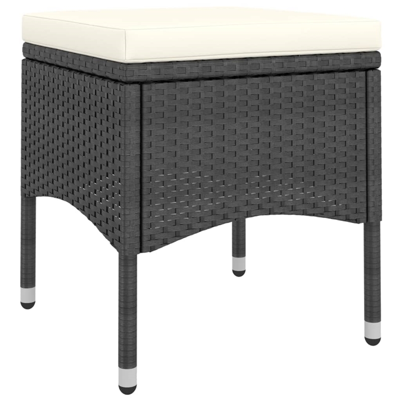 vidaXL Garden Dining Set in Black/Cream White