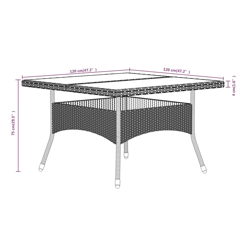 vidaXL Garden Dining Set in Black and Cream White