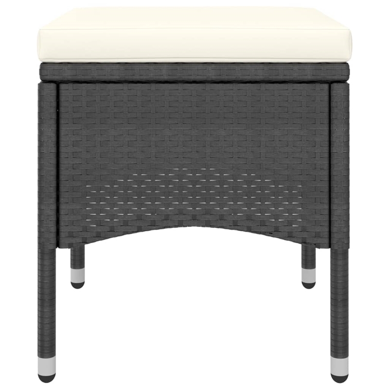 vidaXL Garden Dining Set in Black and Cream White