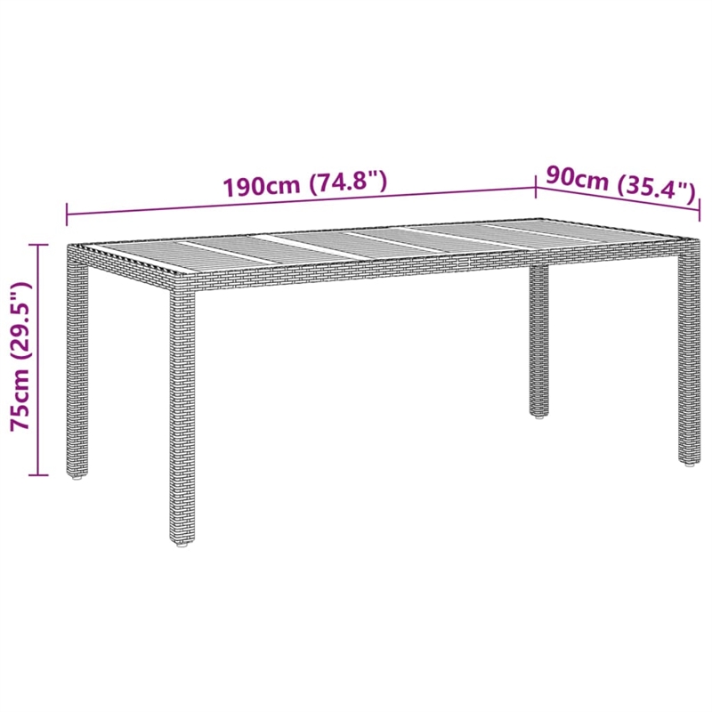 vidaXL Garden Dining Set in Black/Cream White