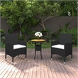 vidaXL Garden Dining Set in Black/Cream White