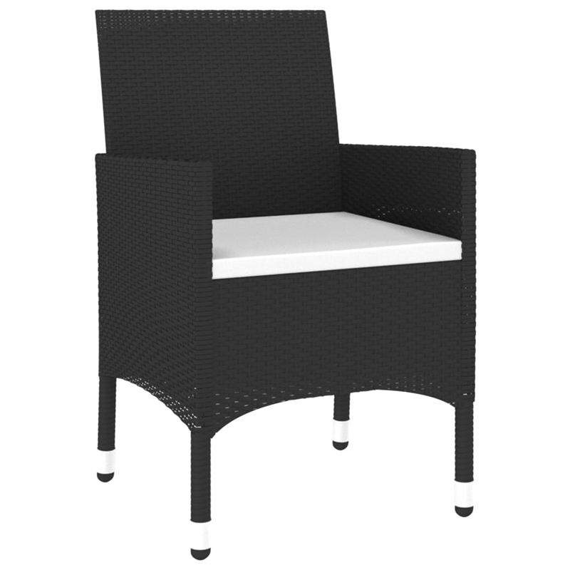 vidaXL Garden Dining Set in Black/Cream White