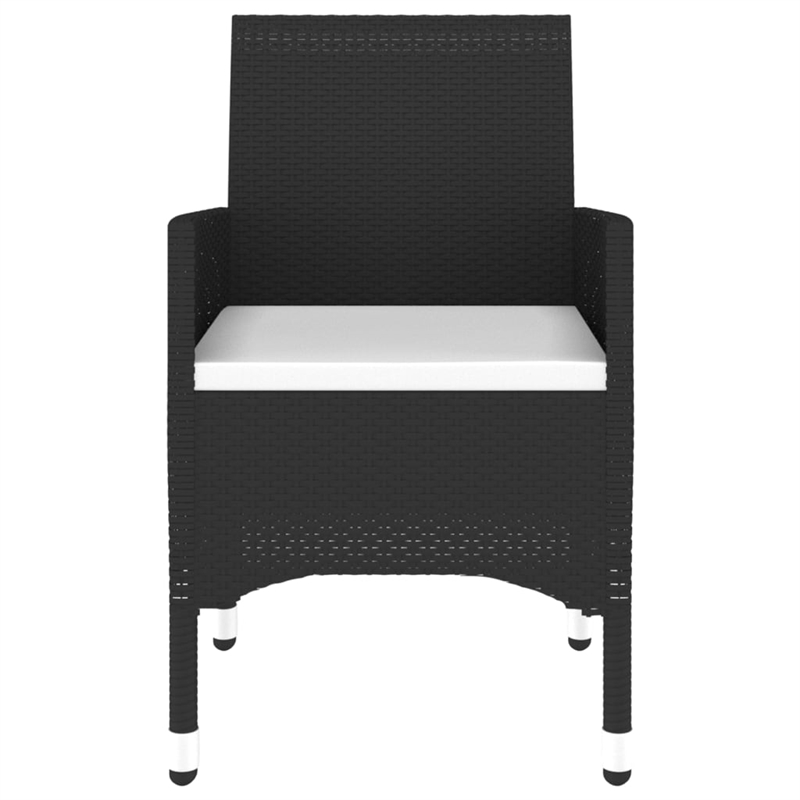 vidaXL Garden Dining Set in Black/Cream White