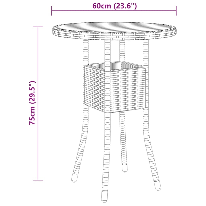 vidaXL Garden Dining Set in Black/Cream White
