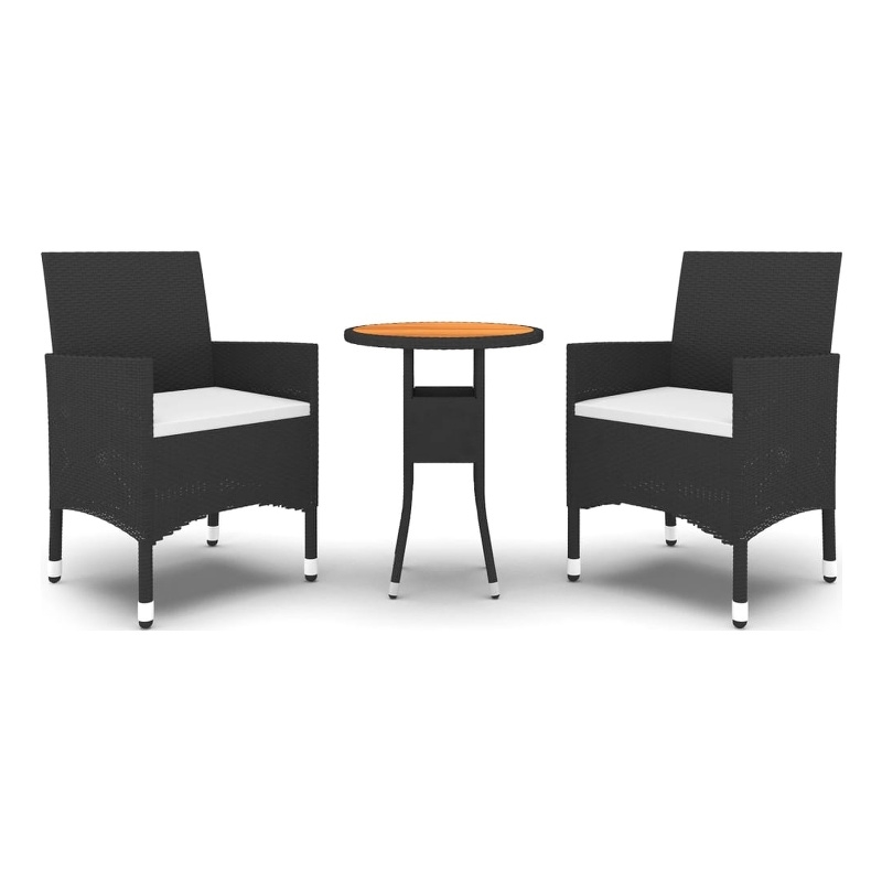 vidaXL Garden Dining Set in Black/Cream White