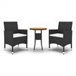 vidaXL Garden Dining Set in Black/Cream White