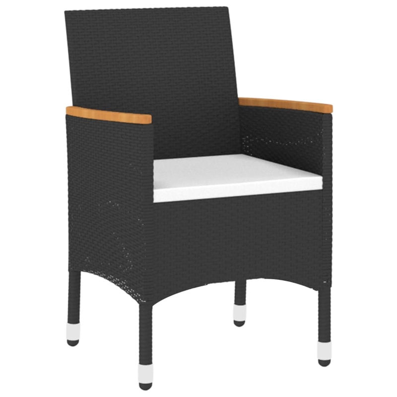vidaXL Garden Dining Set in Black/Cream White