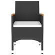 vidaXL Garden Dining Set in Black/Cream White