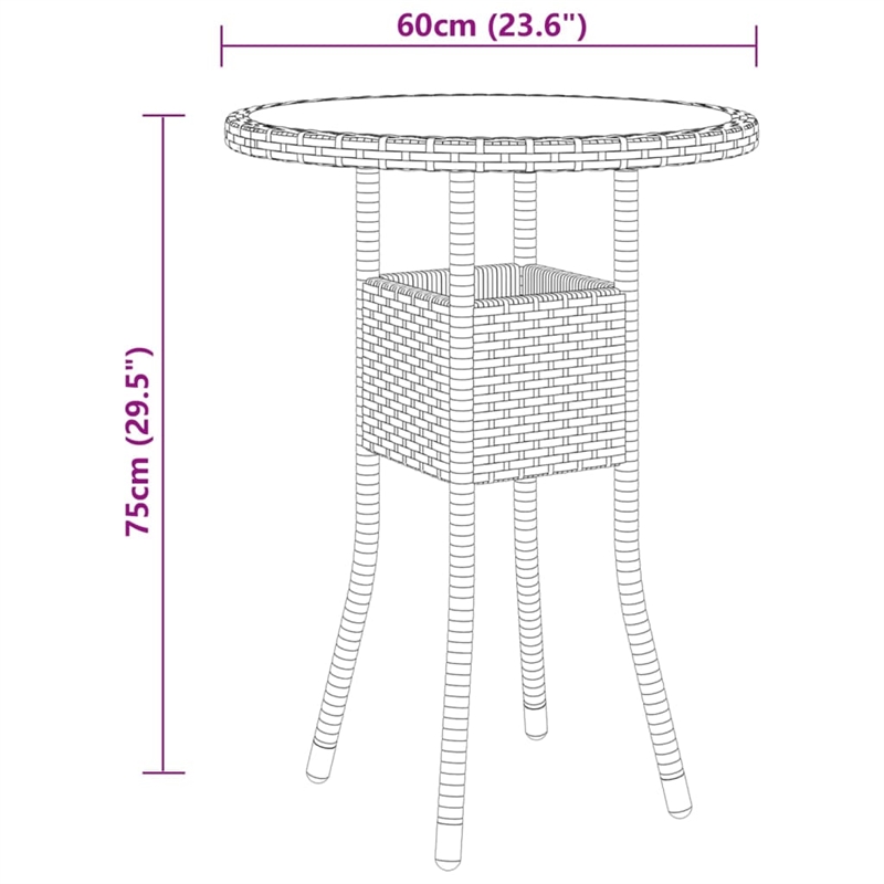 vidaXL Garden Dining Set in Black/Cream White