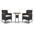 vidaXL Garden Dining Set in Black/Cream White