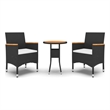vidaXL Garden Dining Set in Black/Cream White
