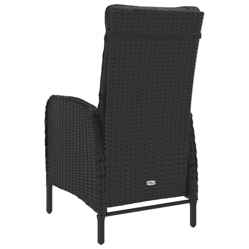 vidaXL Garden Dining Set in Black Poly Rattan/Acacia Wood/Steel