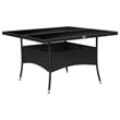 vidaXL Garden Dining Set in Black Poly Rattan/Steel/Glass/Fabric Large