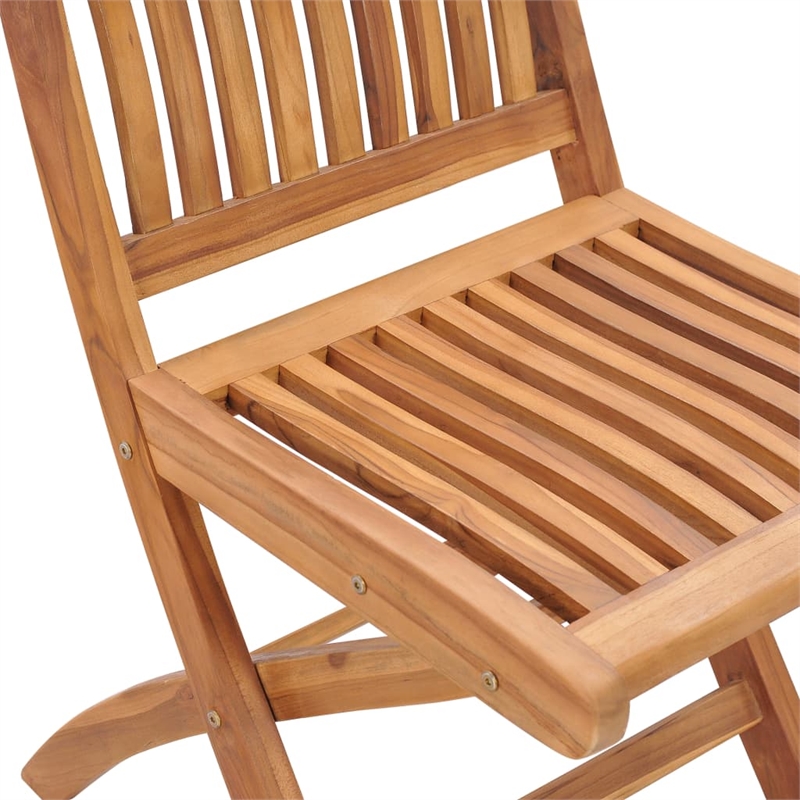 vidaXL Finely Sanded Teak Hardwood Garden Dining Set in Warm Brown