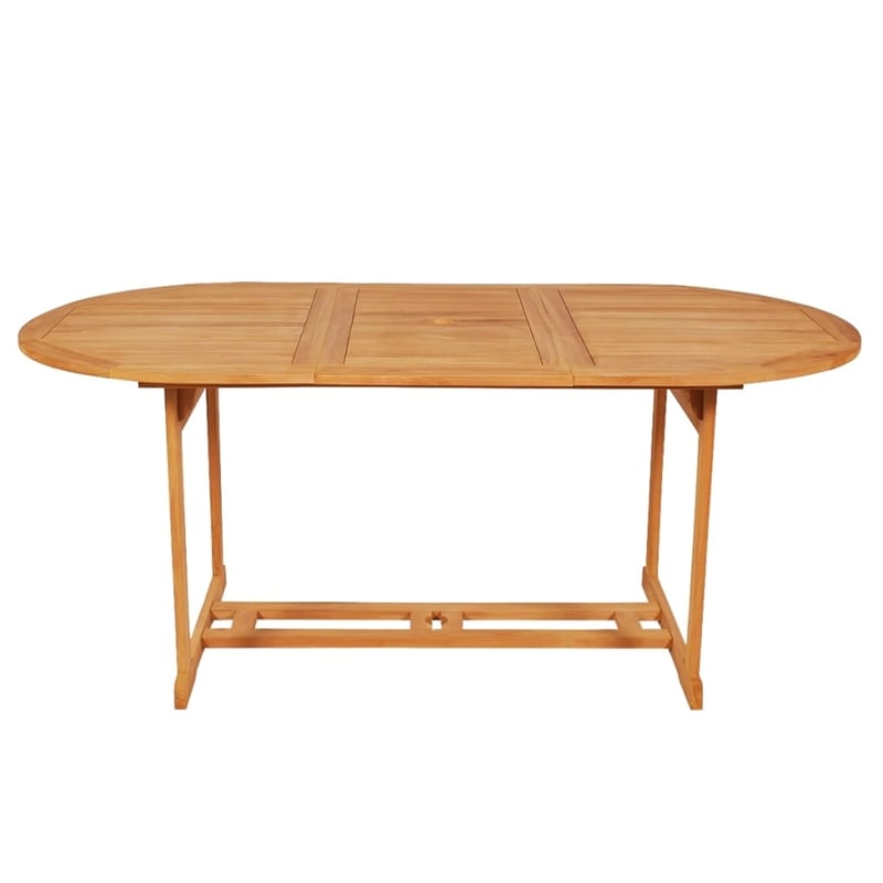 vidaXL Garden Dining Set in Gray Cushions/Natural Teak Wood